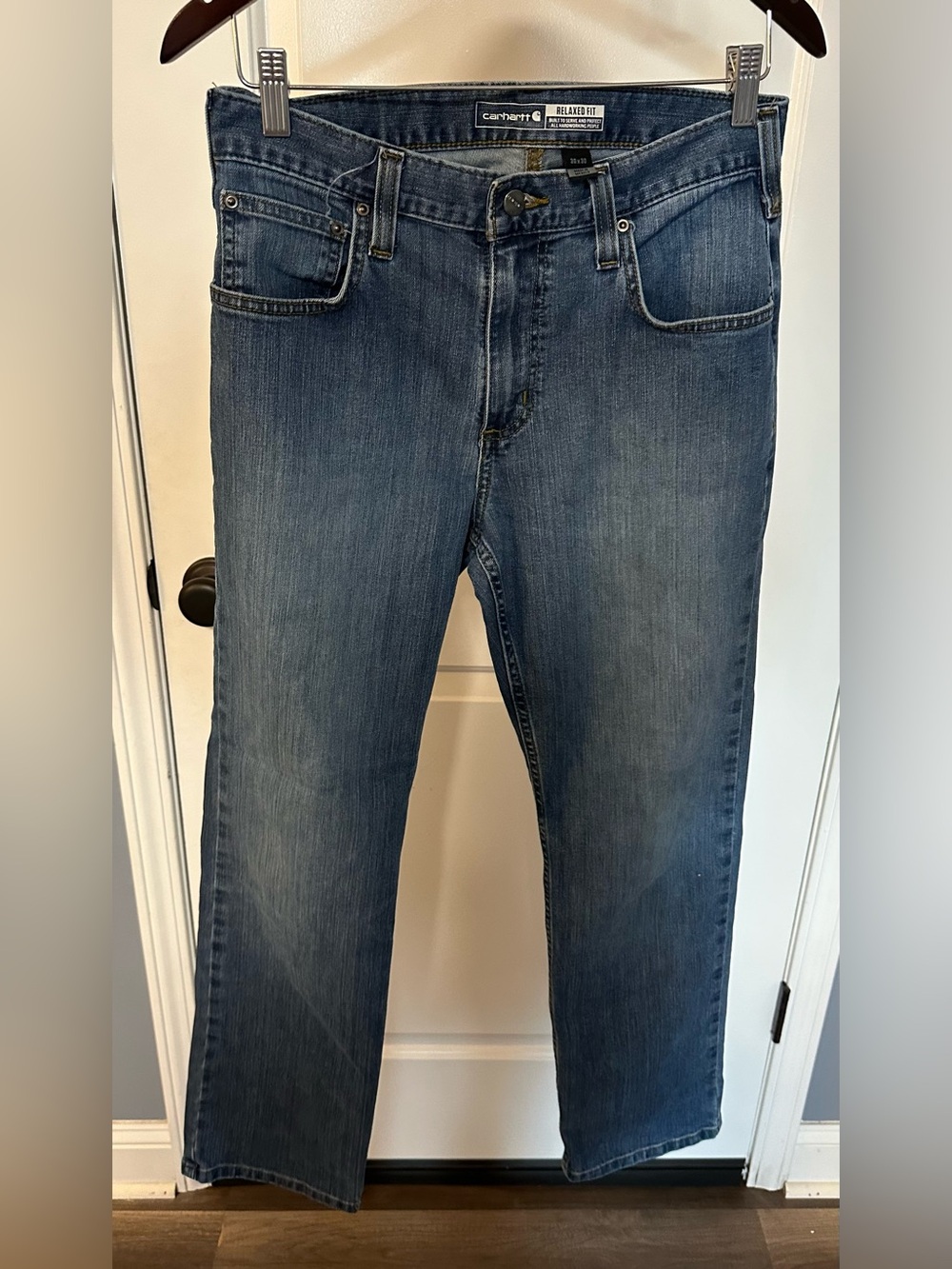 Carhartt Men's Straight-Leg Jeans in Faded Blue Wash